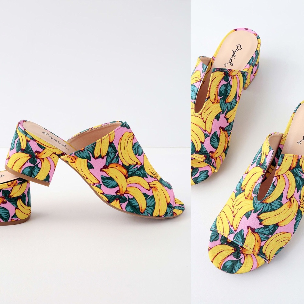 Bananas for You 🍌 Logan Pink Printed Mules